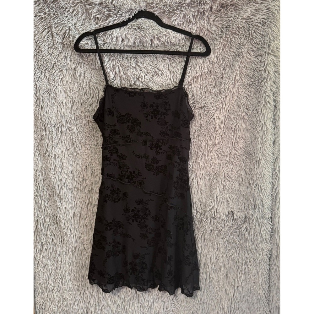 Shein Black Floral Print Mini Dress, Sleeveless, Party,‎ Evening, Cocktail